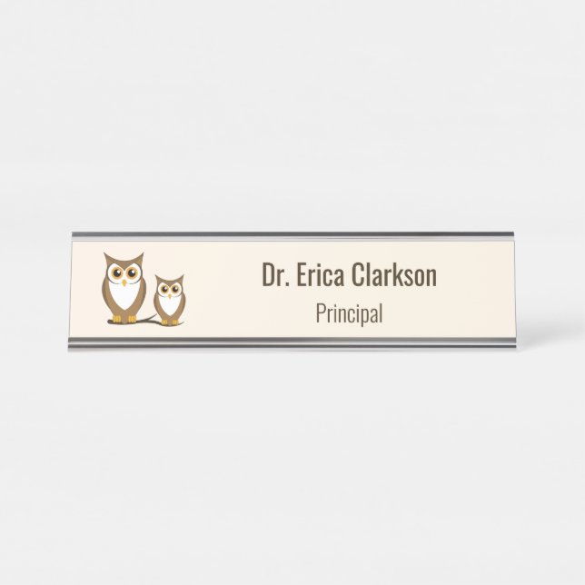 Wise Owl Principal Desk Name Plate (Front)