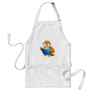 Wise Owl Reading Book Adult Apron