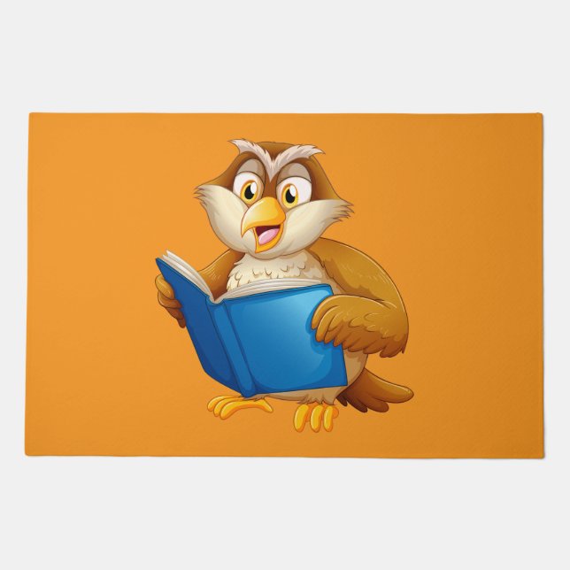 Wise Owl Reading Book Doormat (Front)