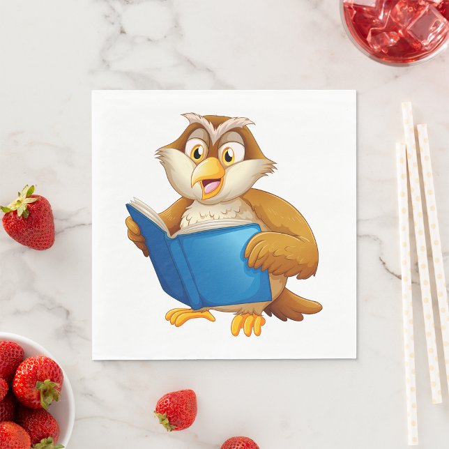 Wise Owl Reading Book Napkins (Creator Uploaded)