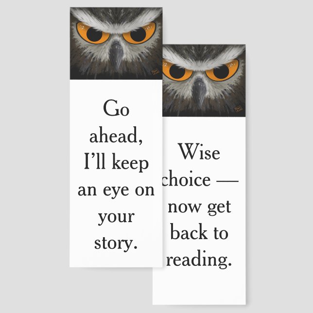 Wise Owl Reading Bookmarks (Front & Back)