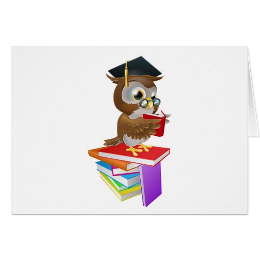 Wise owl reading cards (Front Horizontal)