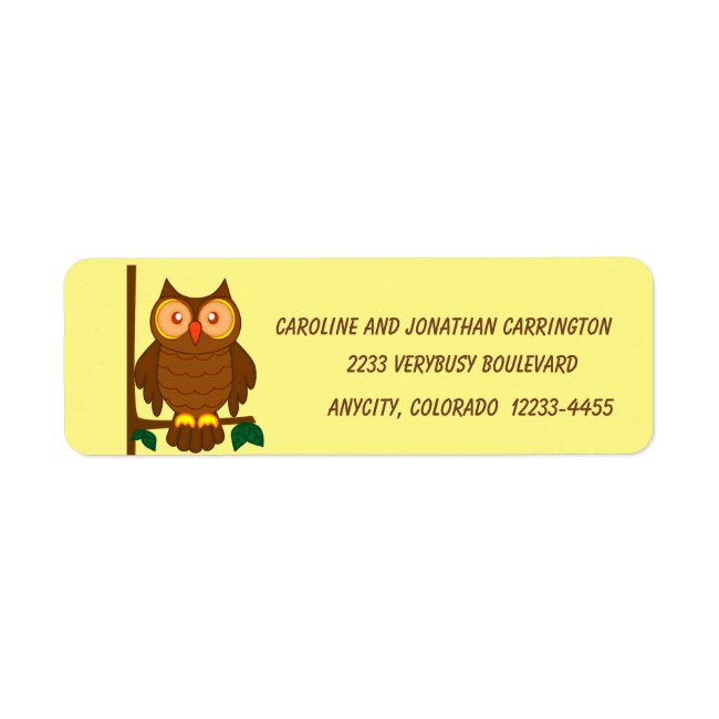 Wise Owl Return Address Label