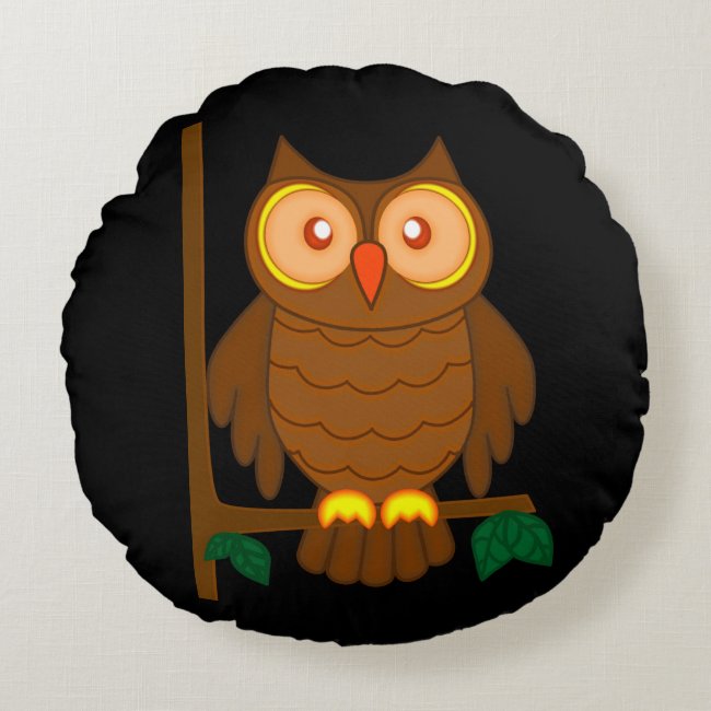 Wise Owl Round Pillow