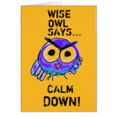 Wise owl says calm down! (Front)