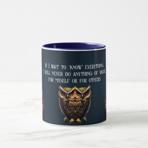 Wise Owl Script Saying Quote Ideas Mug