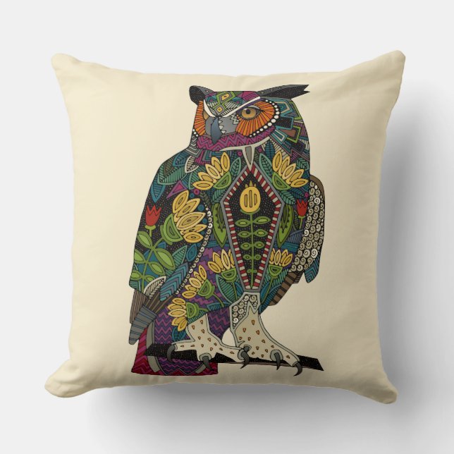 wise owl throw pillow (Front)