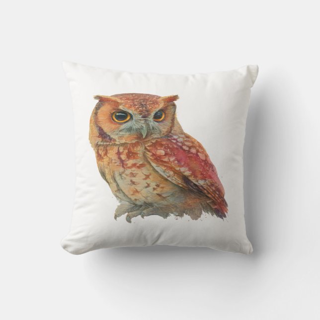 Wise Owl Throw Pillow (Front)