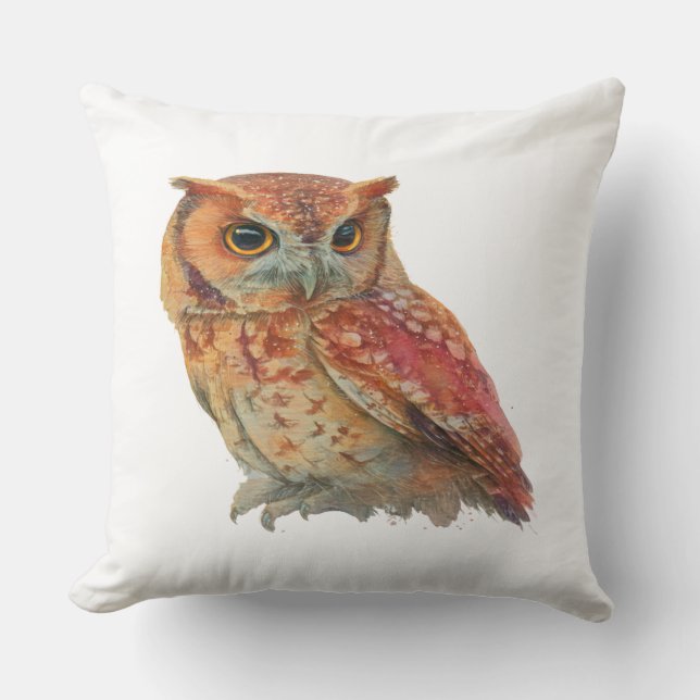 Wise Owl Throw Pillow (Front)