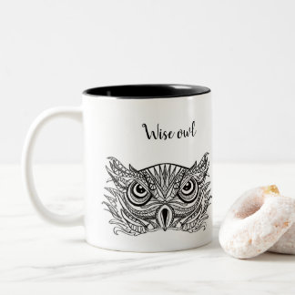 Wise owl Two-Tone coffee mug