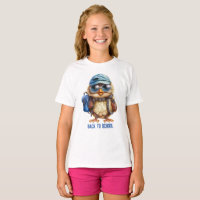 Wise Owl with Blue backpack, hats and an eyeglass,