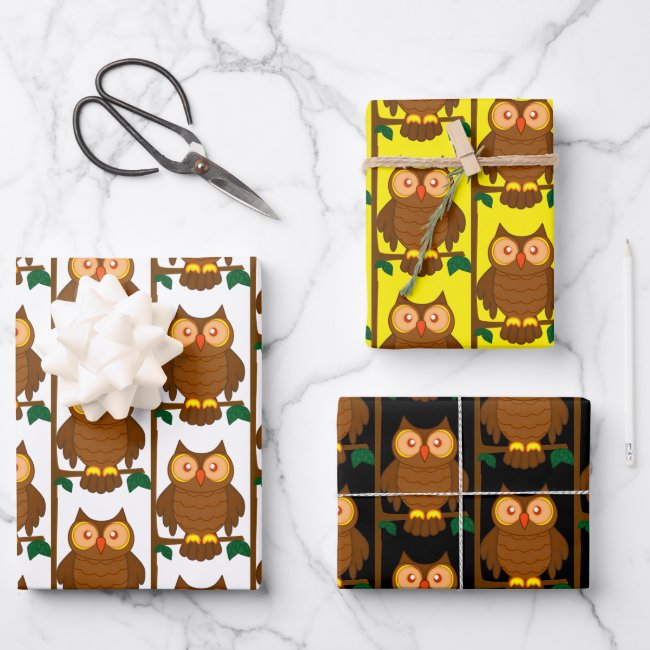 Wise Owl Wrapping Paper Sets