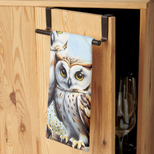 Wise owls kitchen towel