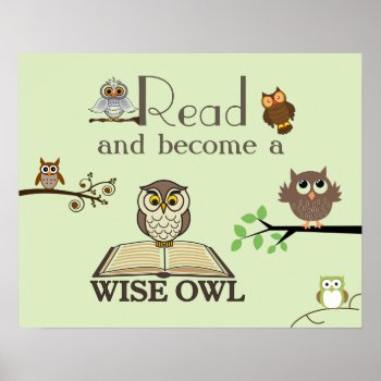 Wise Owls Literacy Poster by schoolpsychdesigns at Zazzle