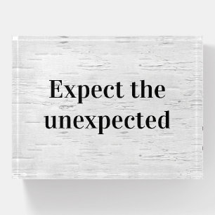 Wise Quote on Birch Tree Texture Paperweight