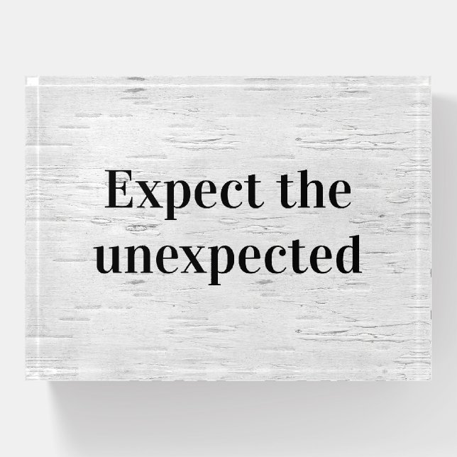 Wise Quote on Birch Tree Texture Paperweight (Front)