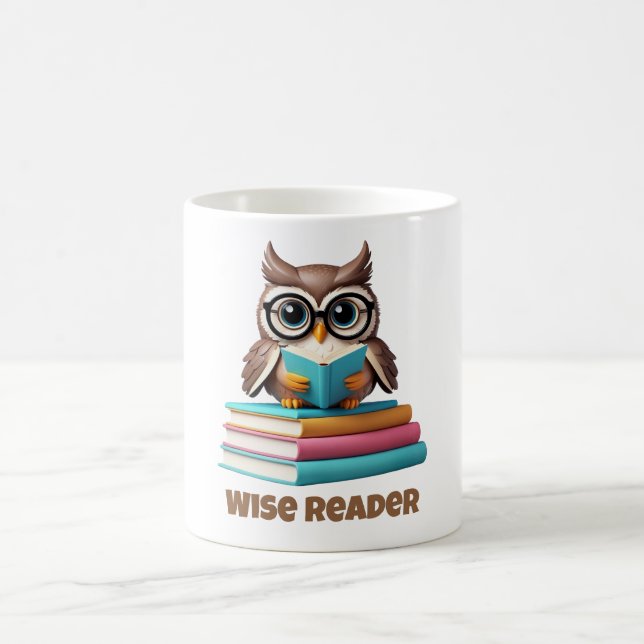 Wise Reader Owl Coffee Mug Gift (Center)