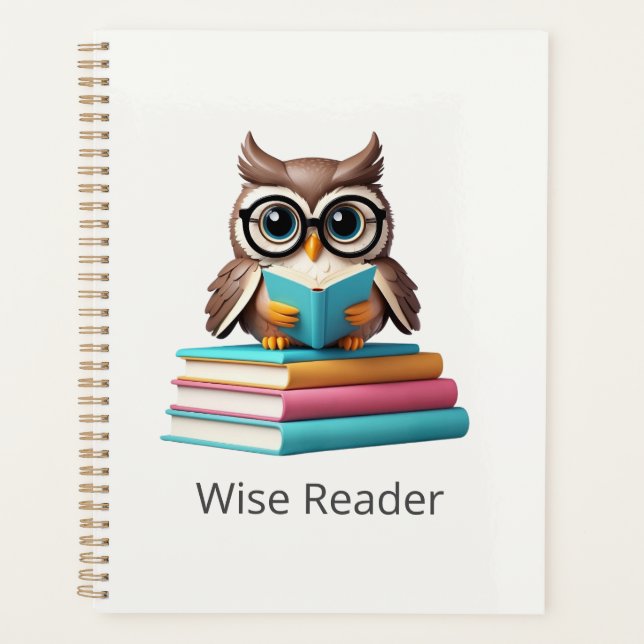 Wise Reader Owl Kids Journal Notebook (Front)