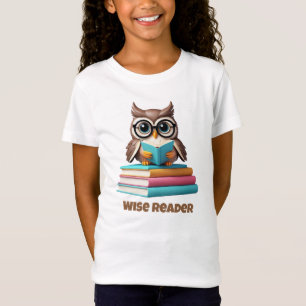 Wise Reader Owl Kids Reading Shirt