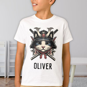 Wise Samurai Warrior Cat Personalized T-Shirt
