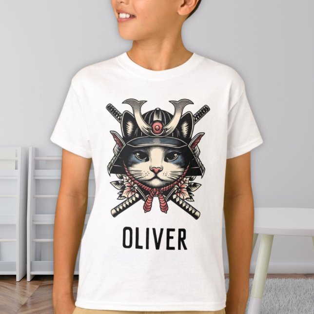 Wise Samurai Warrior Cat Personalized T-Shirt (Creator Uploaded)