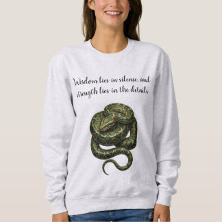 Wise Snake Minimalist Nature Art - White Sweatshir Sweatshirt