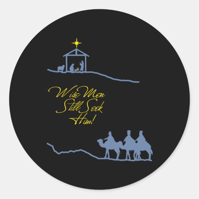 Wise Still Seek Him Scene Classic Round Sticker (Front)