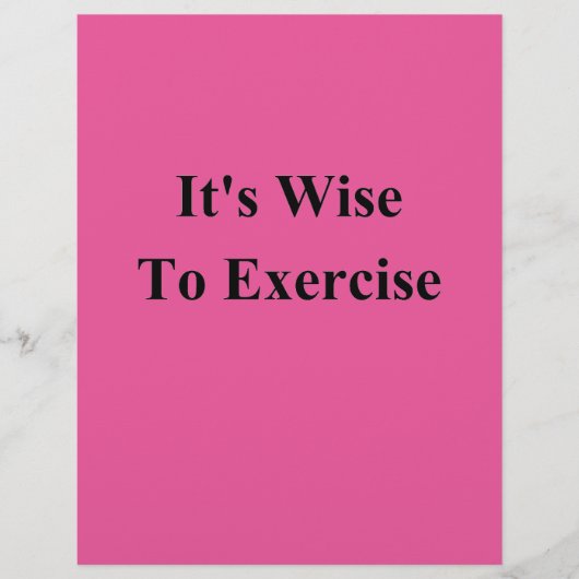 Wise toExercise (Front)