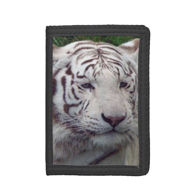 Wise White Tiger Tri-fold Wallet (Front Vertical)