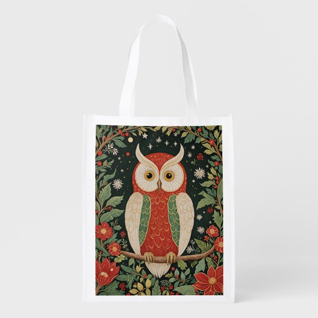 Wise Winter Watcher Grocery Bag (Front)