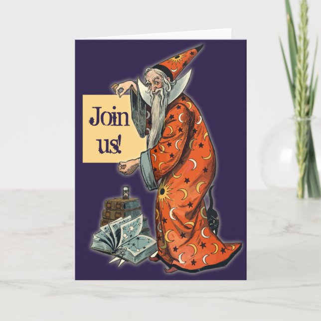 Wise Wizard Halloween Party Invitations (Front)