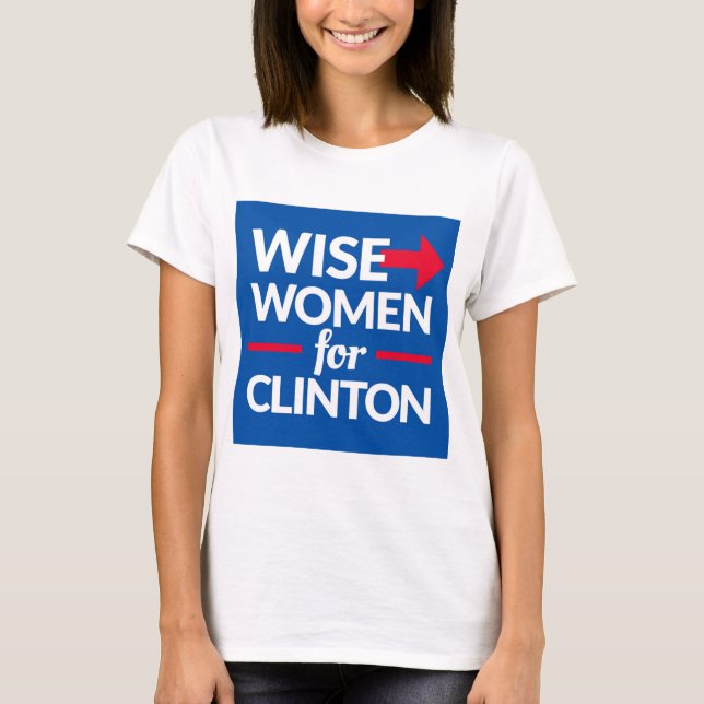 WISE WOMEN FOR CLINTON Square Logo Tee (with back) (Front)