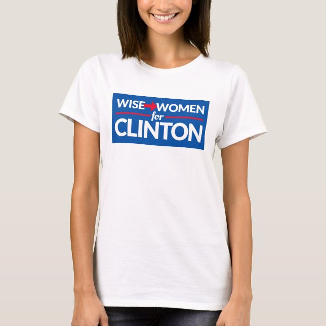 WISE WOMEN FOR CLINTON Wide Logo tee (Front)