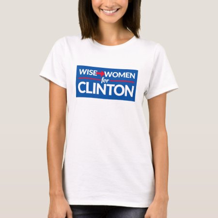Wise Women For Clinton  Wide Logo Tee (with