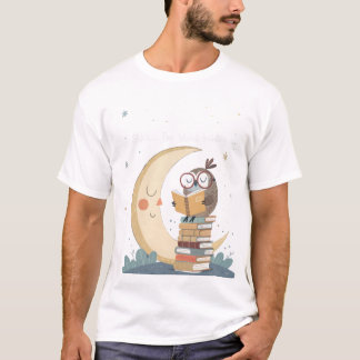 Wise World-Building Owl Moonlight Librarian T-Shi T-Shirt