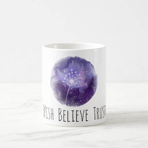  WISH BELIEVE TRUST Dandelion Universe Cosmic Coffee Mug