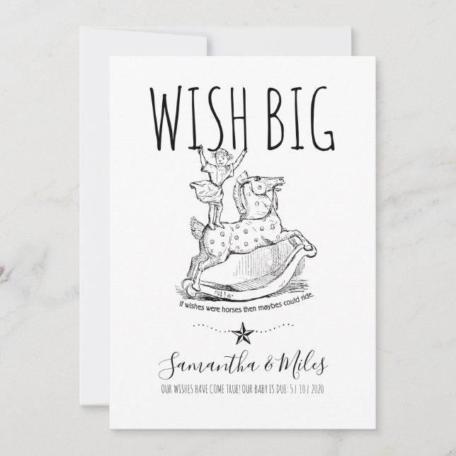 Wish Big Whimsical Pregnancy Announcement (Front)