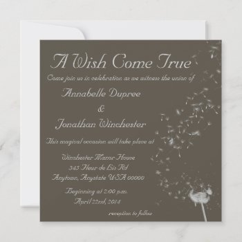 Wish Dandelion Wedding Invitation by capturedbyKC at Zazzle