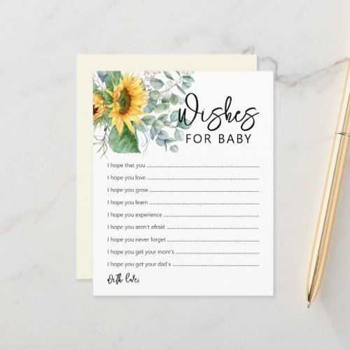Wish for Baby Baby Shower Advice Card