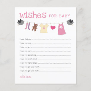 Wish for Baby Baby Shower Clothesline Advice Cards