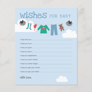 Wish for Baby Baby Shower Clothesline Advice Cards