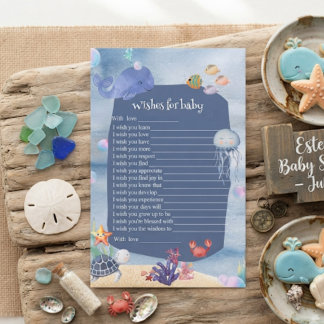 Wish for Baby Under the Sea blue cute creature 