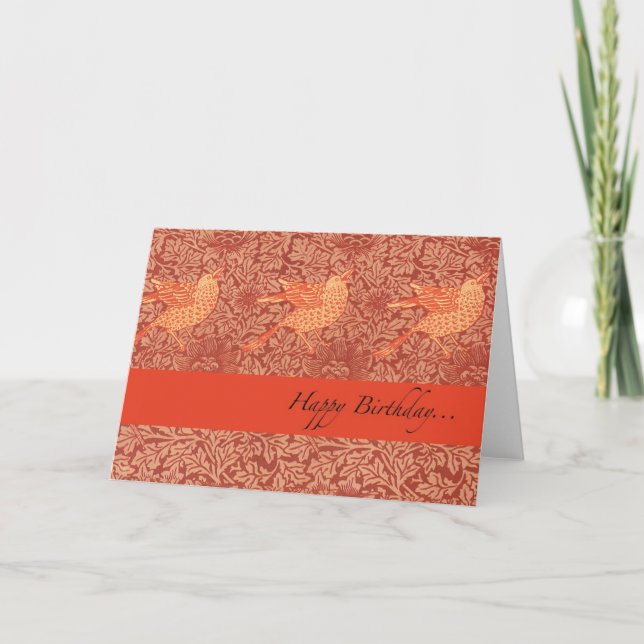 Wish "Happy Birthday" with three singing birds Card (Front)