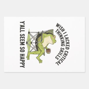 Wish I Lacked Critical Thinking Skills Frog Funny Wrapping Paper Sheets