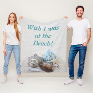 Wish I Was At the Beach Fleece Blanket