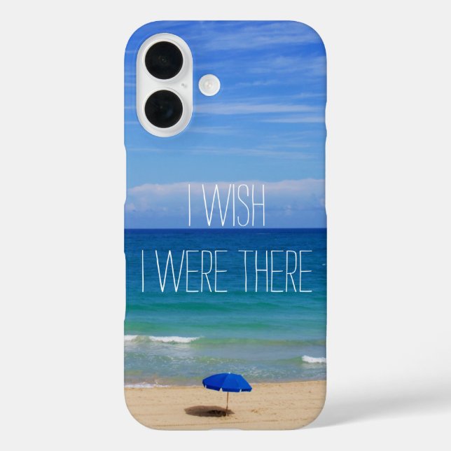 Wish I Were There - Blue Beach Umbrella Case-Mate iPhone Case (Back)