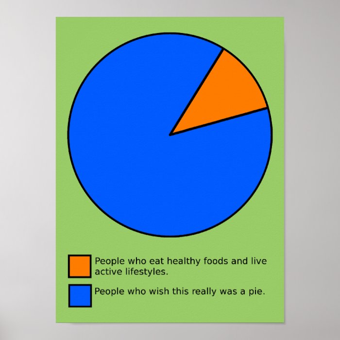 Wish It Was Pie Chart Funny Poster Sign