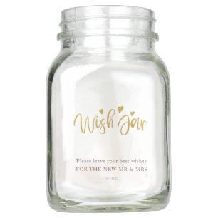Wish Jar for the Mr and Mrs Wedding Mason Jar