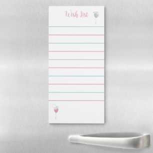 Wish List Floating Balloon Mice Lined Magnetic Notepad