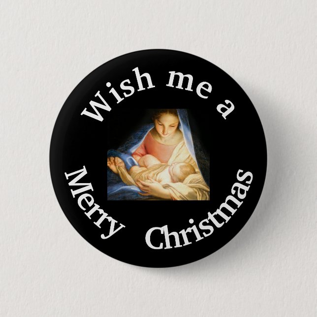 Wish me a Merry CHRISTmas button (Front)